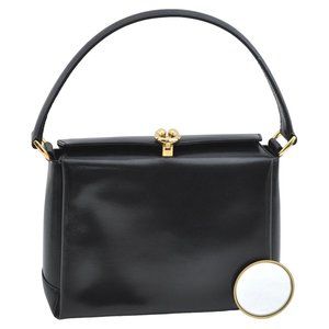 Tom Ford era Gucci Black Leather Bamboo line 2-way Kelly Top-handle Shoulder Bag